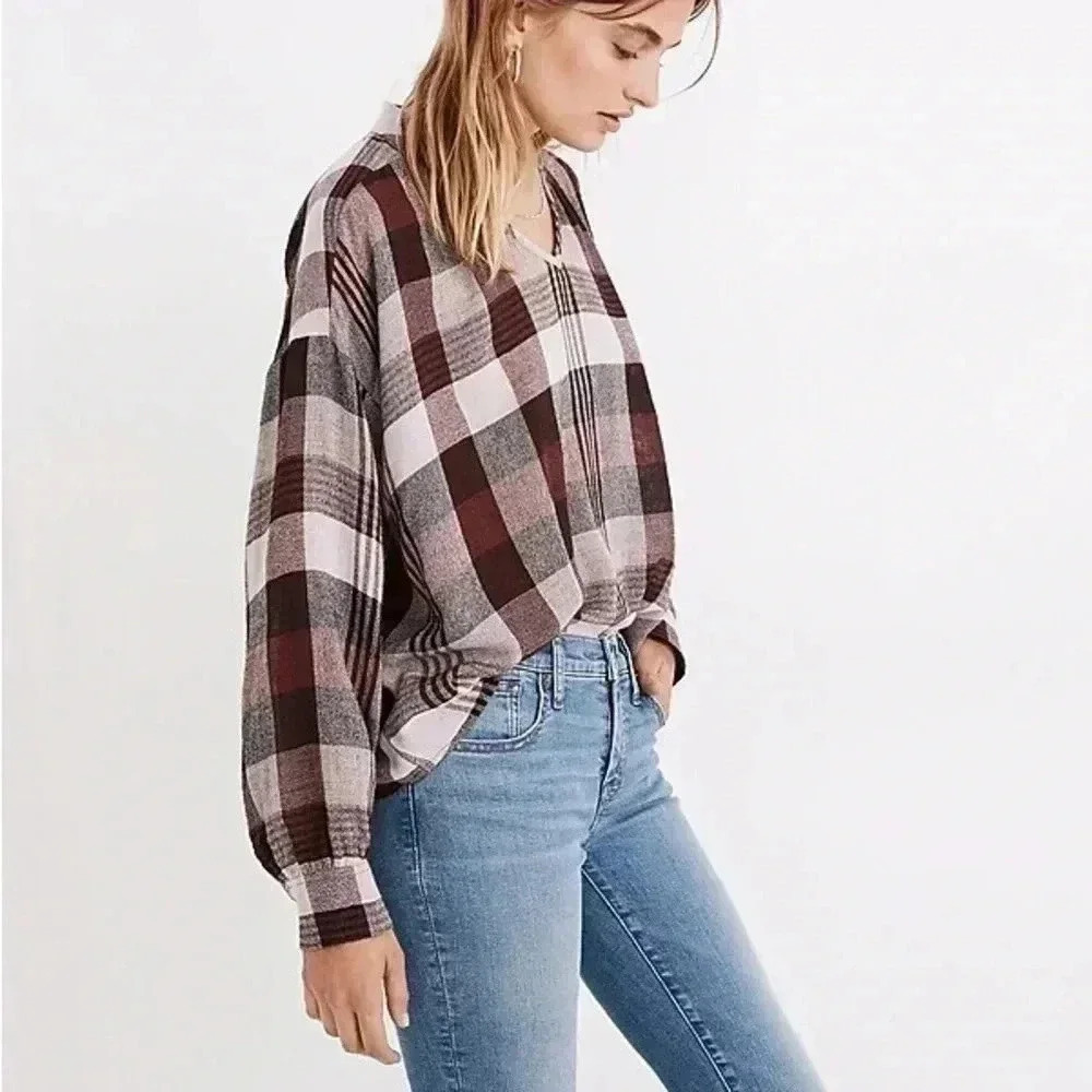[M] Madewell Highroad  Popover L/S Shirt in Schorr Plaid - Picture 3 of 10
